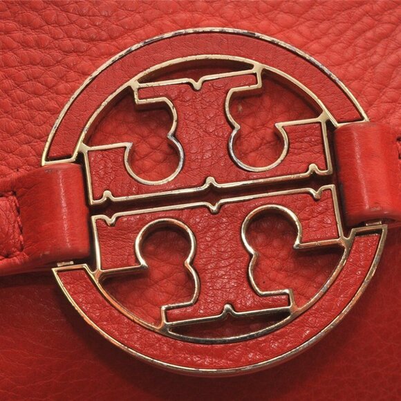 TORY BURCH Amanda Leather 2Way Shoulder Hand Bag Purse Orange - Picture 13 of 15